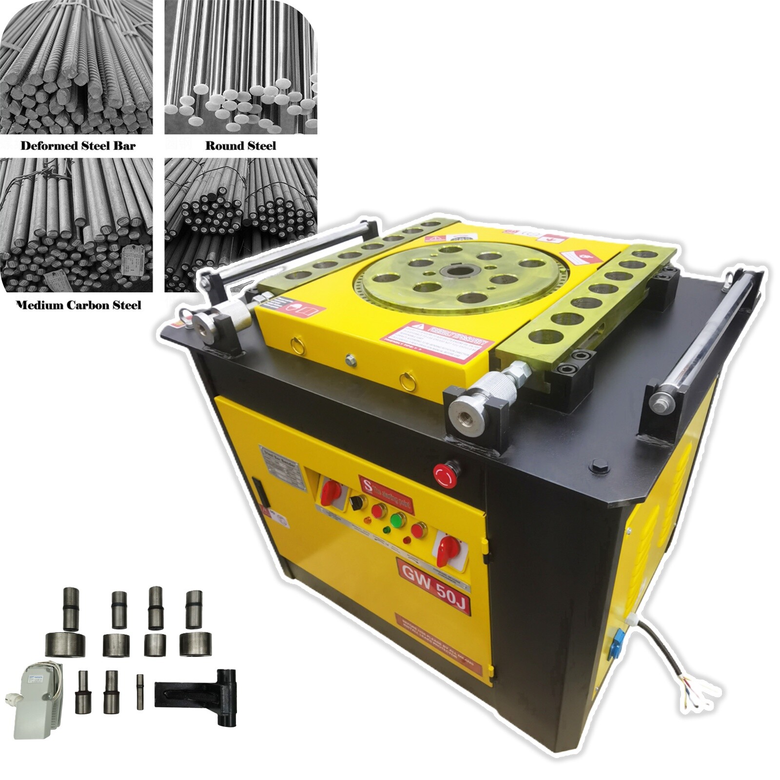 220V 4KW φ0.24 -φ2 50 Type Automatic Steel Bar Bending Machine Rebar Bender