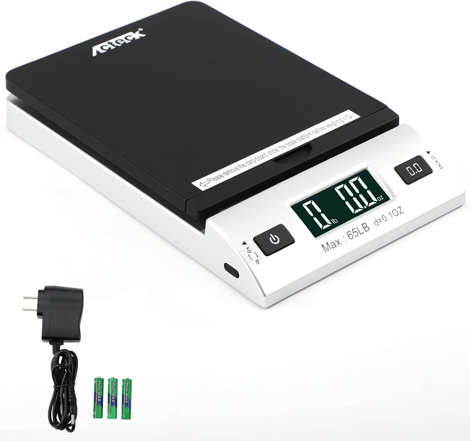 A-CK65BS 65Lbx0.1Oz Digital Shipping Postal Scale with Batteries and AC Adapter,