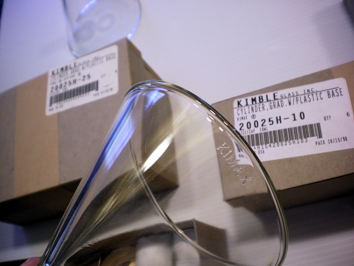 31 piece Kimax Kimble 10ml 25ml Graduated Cylinder 100ml Funnel Lot Lab Glass