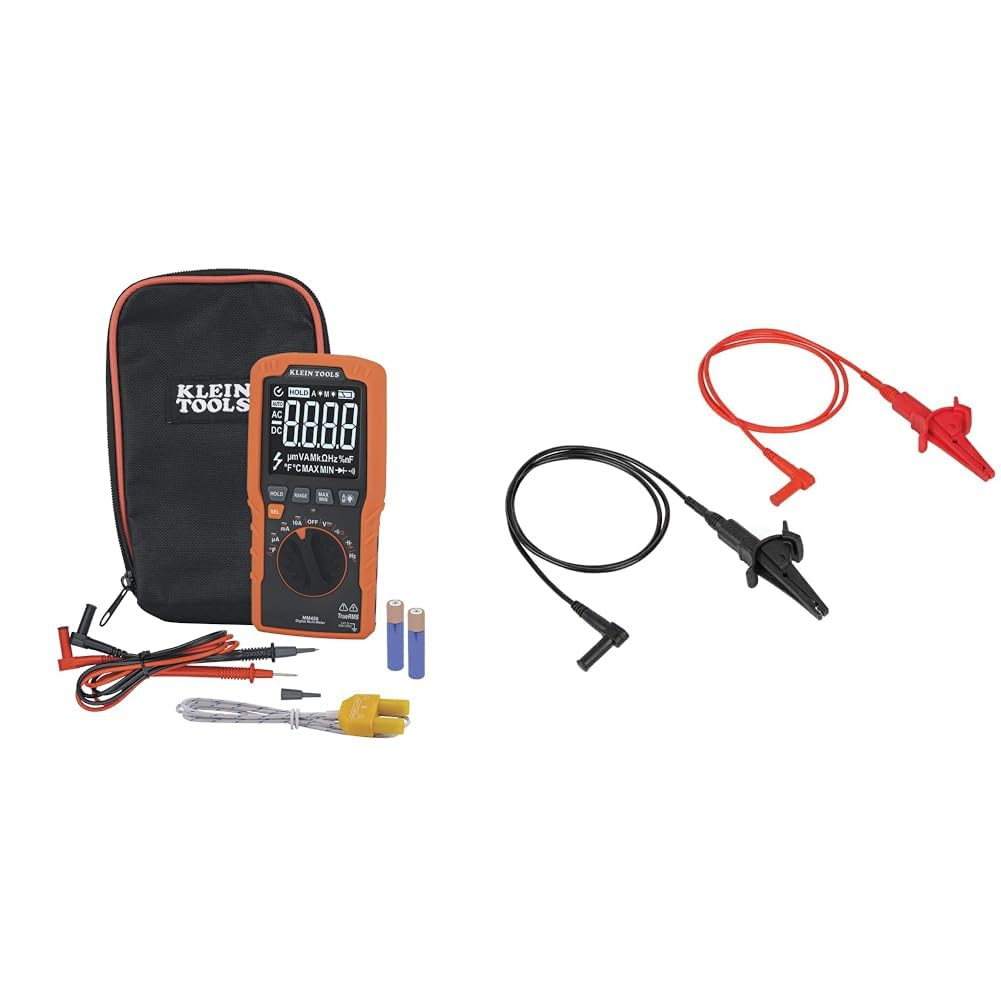 MM450 Slim Digital Multimeter – Auto-Ranging & Alligator Clip Leads Included