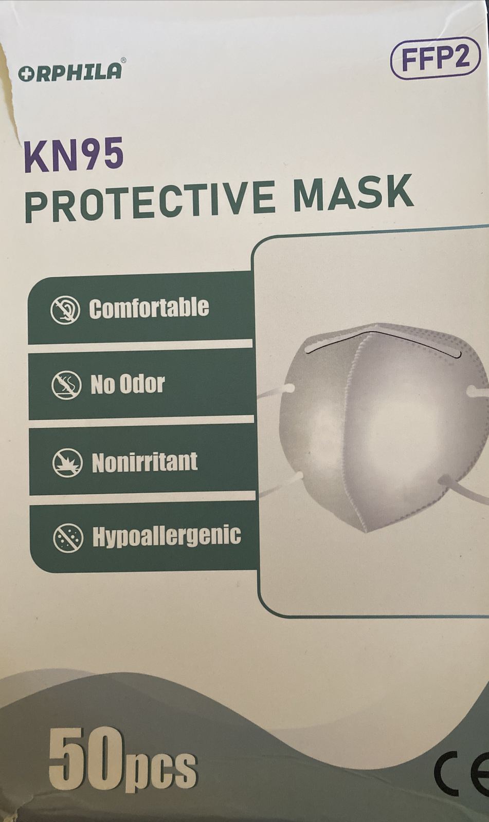 100 PCS KN95 Protective Mask Disposable Respirator