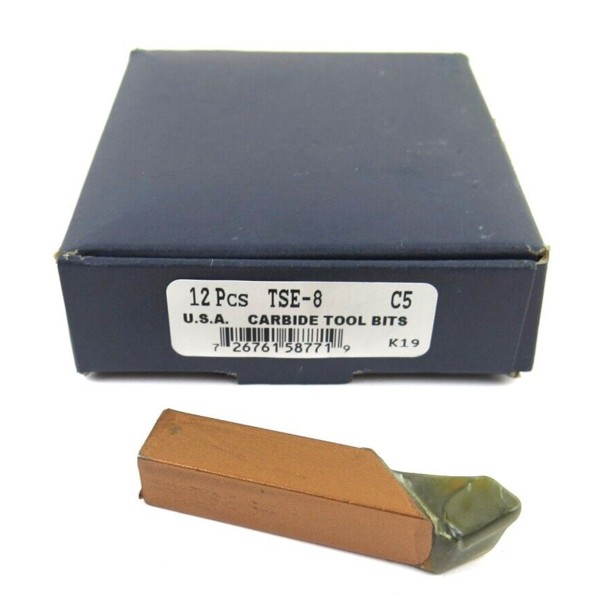 12pcs ACT TSE-8 Grade C5 Carbide Brazed Lathe Tool Bits 1/2″ x 1/2″ Shank