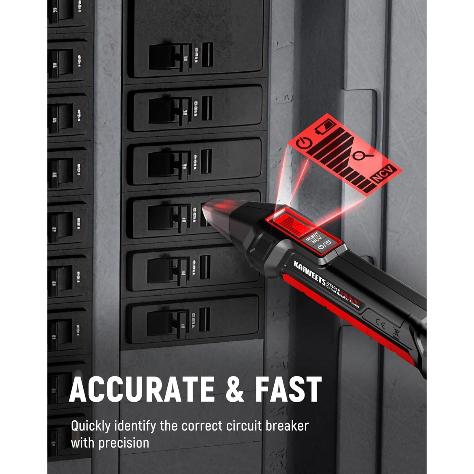 KAIWEETS Circuit Breaker Finder with LCD Display, GFCI Outlet Tester, Electri