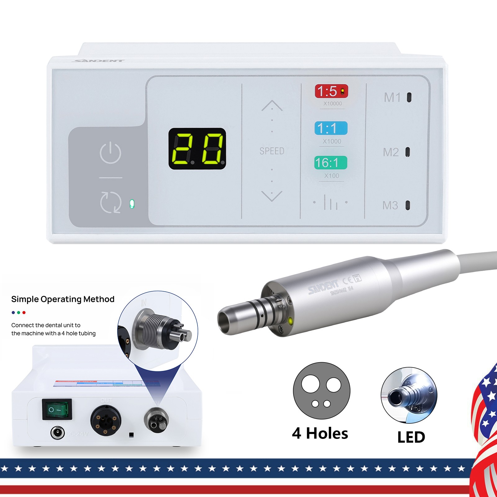 Dental Endo Handpiece 8:1 Contra Angle Endodontic For Dentsply E-Type