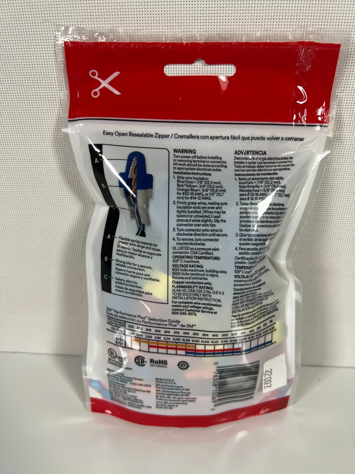 3M Performance Plus Universal Wire Connector Blue/Gray, Red/Yellow 30Pk Lot (6x)