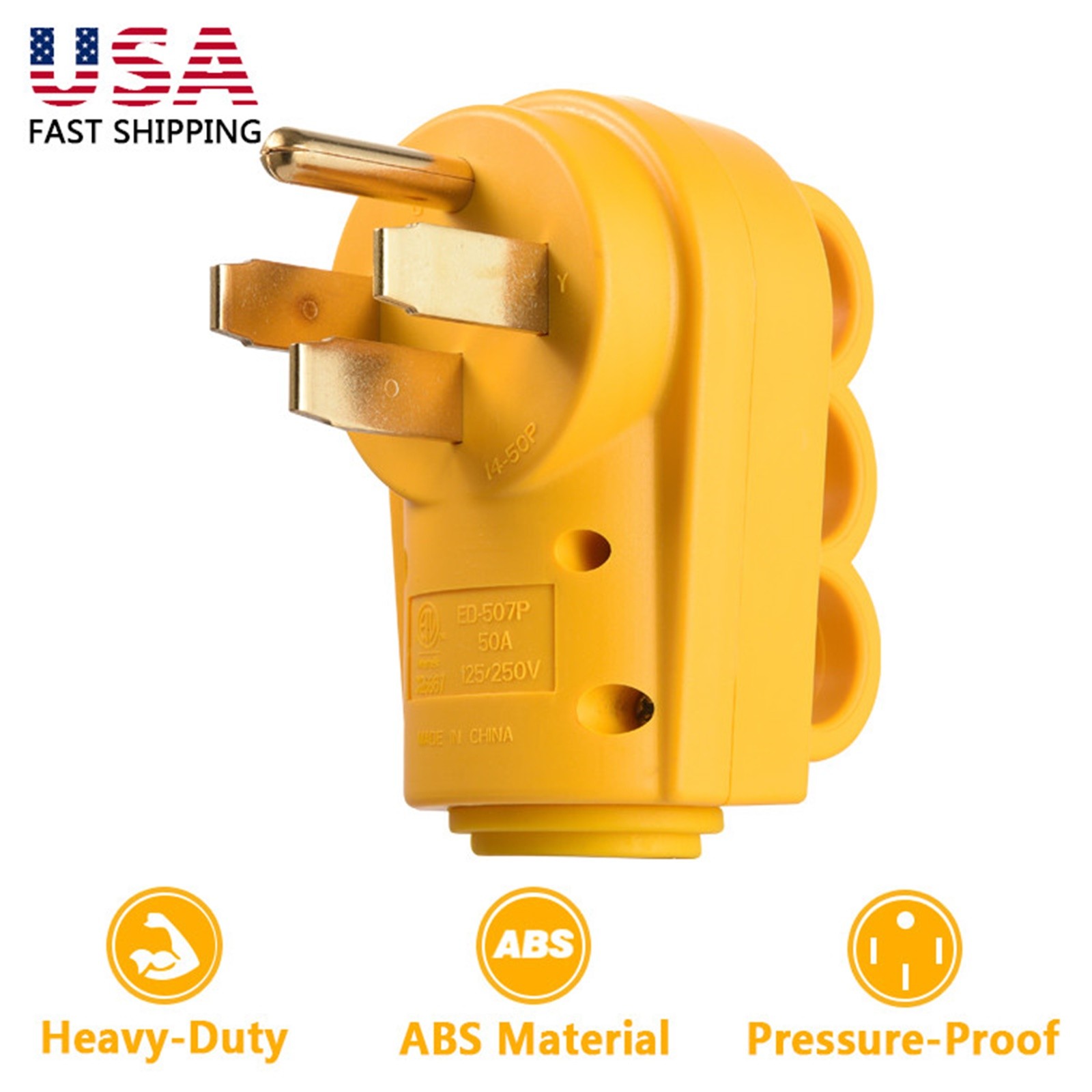 RV 50A 125/250V Receptacle Plug Male Power Cord End Replacement Electrical Plug
