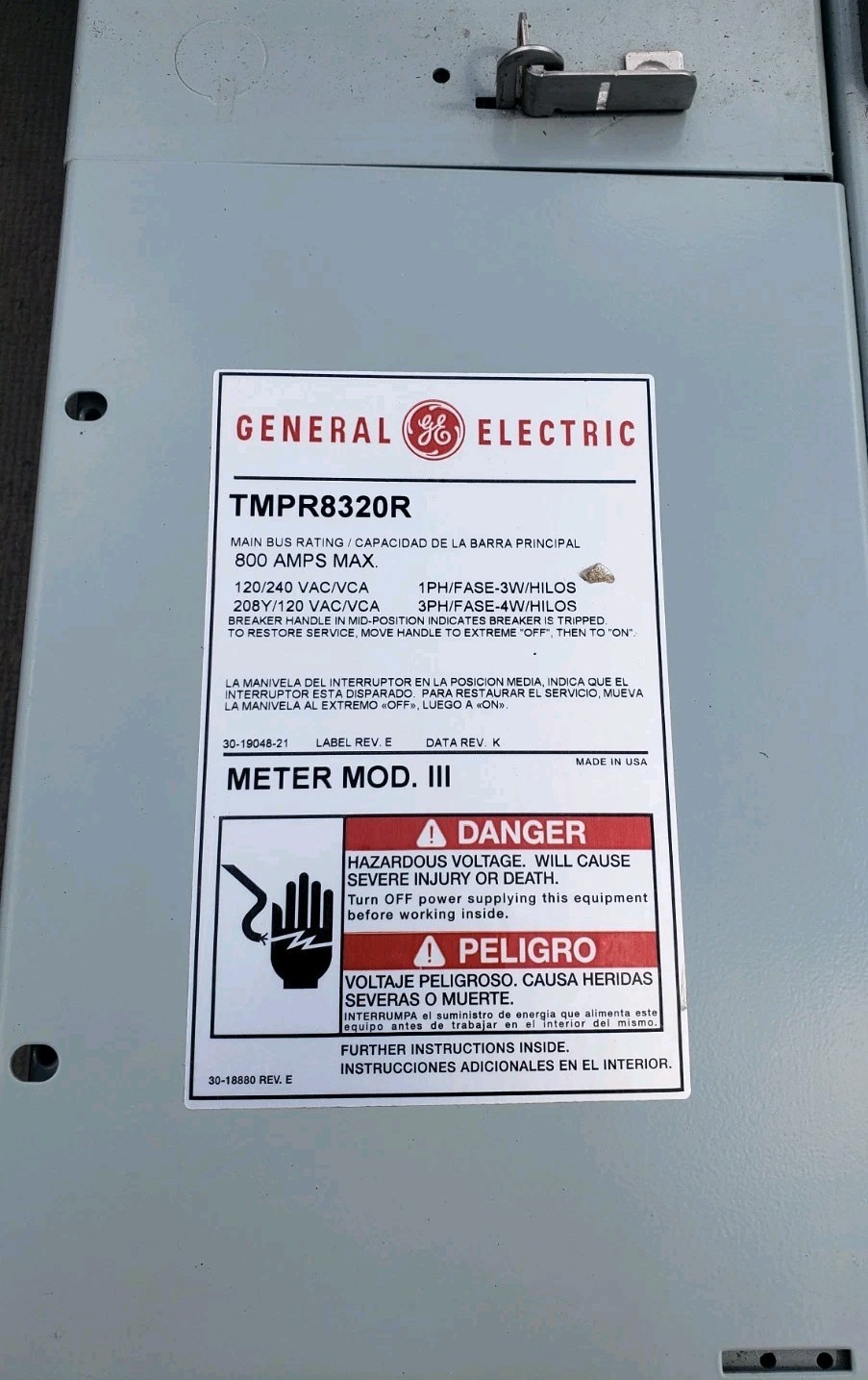 🔥 GE TMPR8320R ELECTRIC 3 GANG STACK METER BOX CAN 200A 4T RL Apartment Triplex