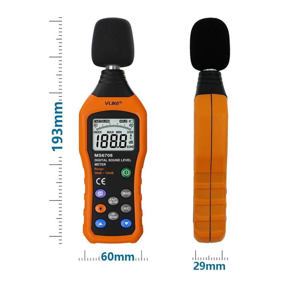 VLIKE LCD Digital Audio Decibel Meter Sound Level Meter Noise Level Meter Sound