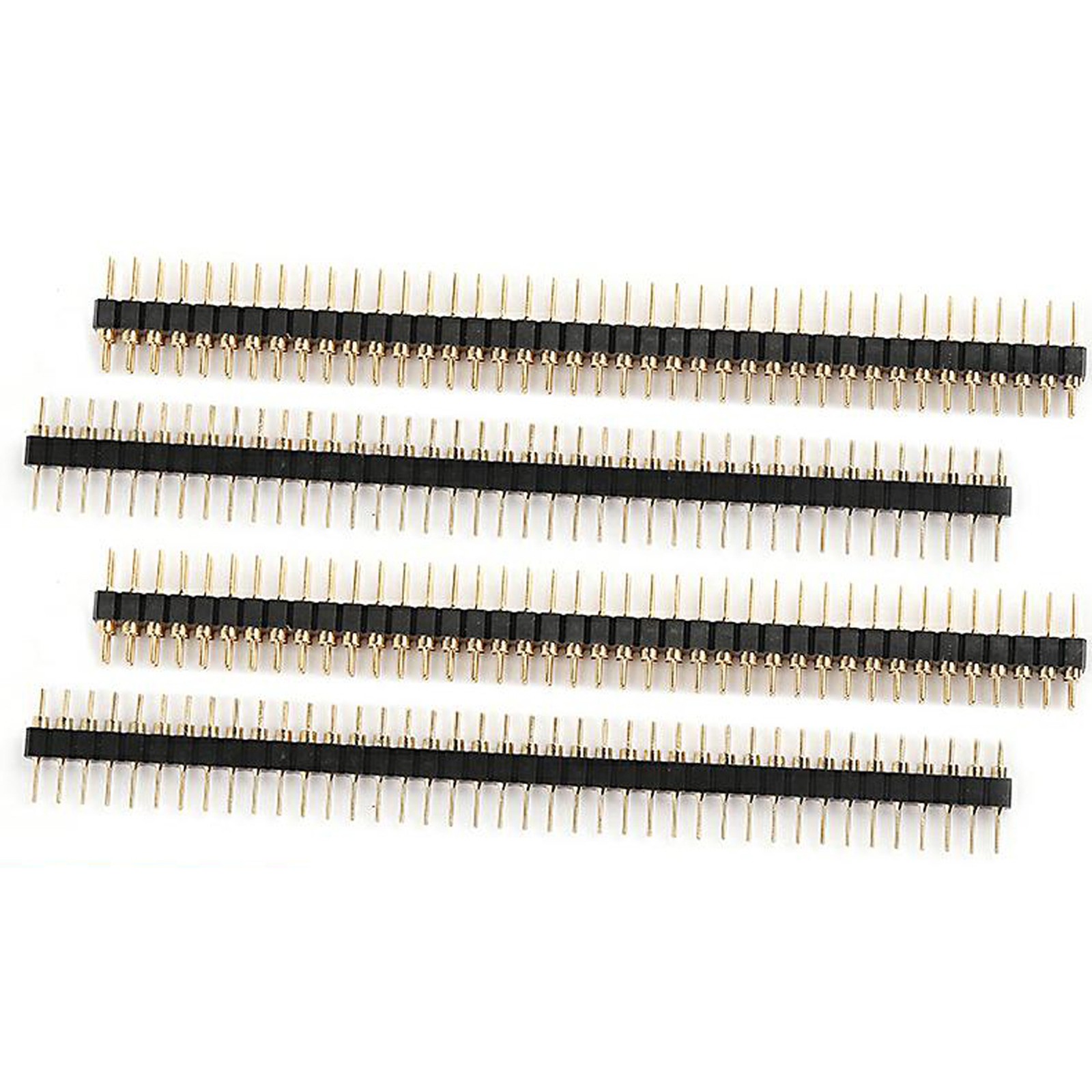 100x Gold Round 40pin Male single row 0.1″ 2.54mm pitch PCB Panel Pin Header US
