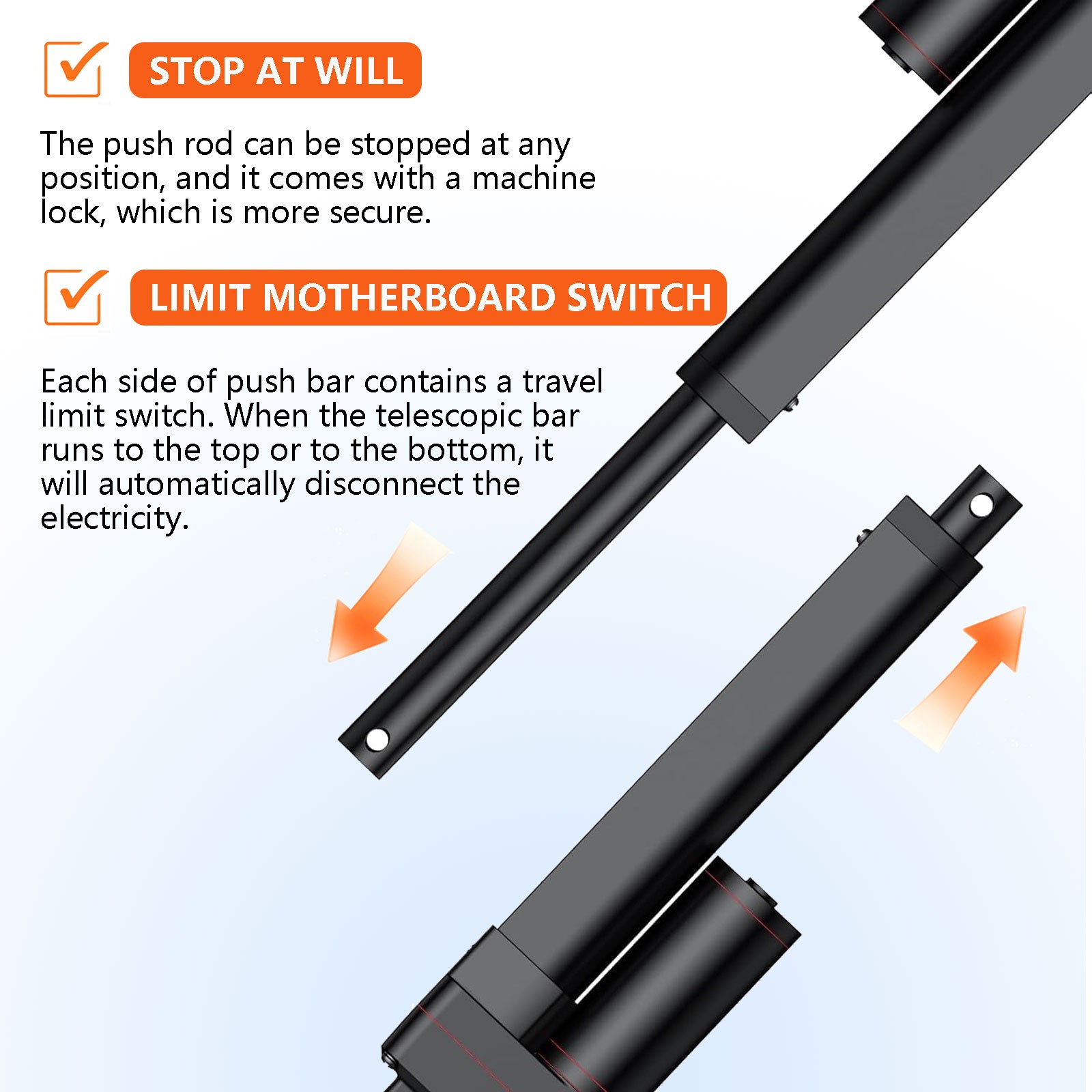 24V 3000N 660lb Heavy Duty Linear Actuator 6inch Stroke 2″~ 40″ IP65 Waterproof