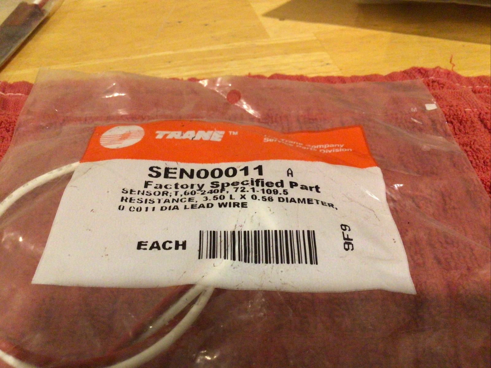SEN00011 TRANE SENSOR LEAD W WIRE 2701-2098-01-07, NEW