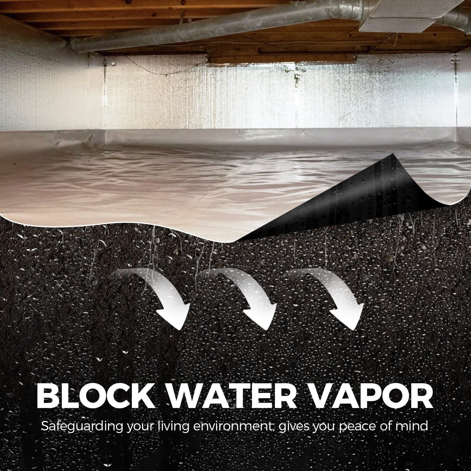 ALORAIR 10 mil Vapor Barrier for Crawl Space – 10′ x 65′ Heavy-Duty Plastic S…