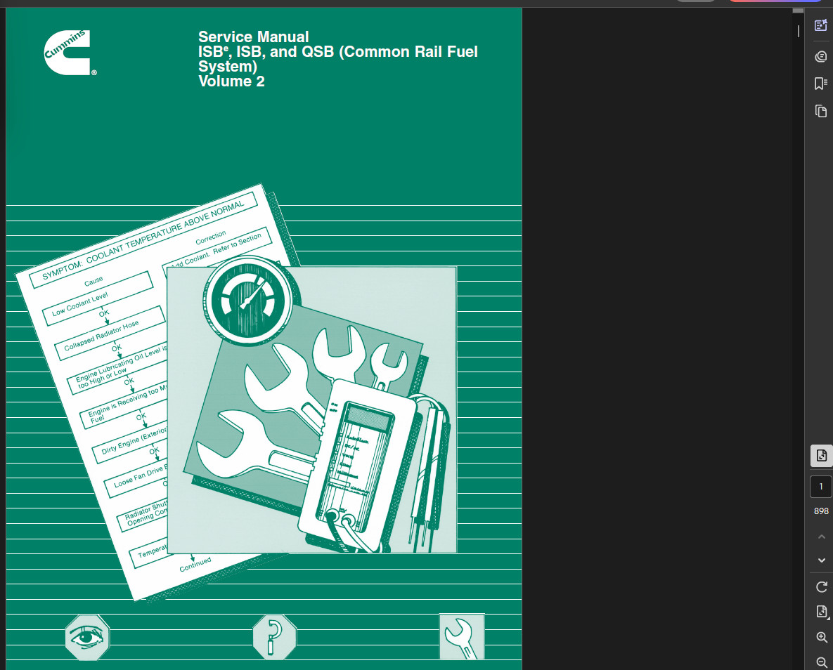 CUMMINS ENGINE ISB SERIES ISB5.9 MAINTENANCE REPAIR SERVICE MANUAL PDF ON USB