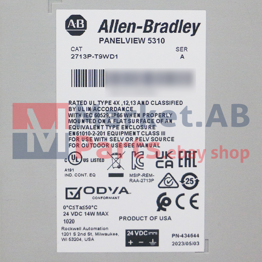 New Allen Bradley 2713P-T9WD1 PanelView 5310 24VDC Touch Wide Display