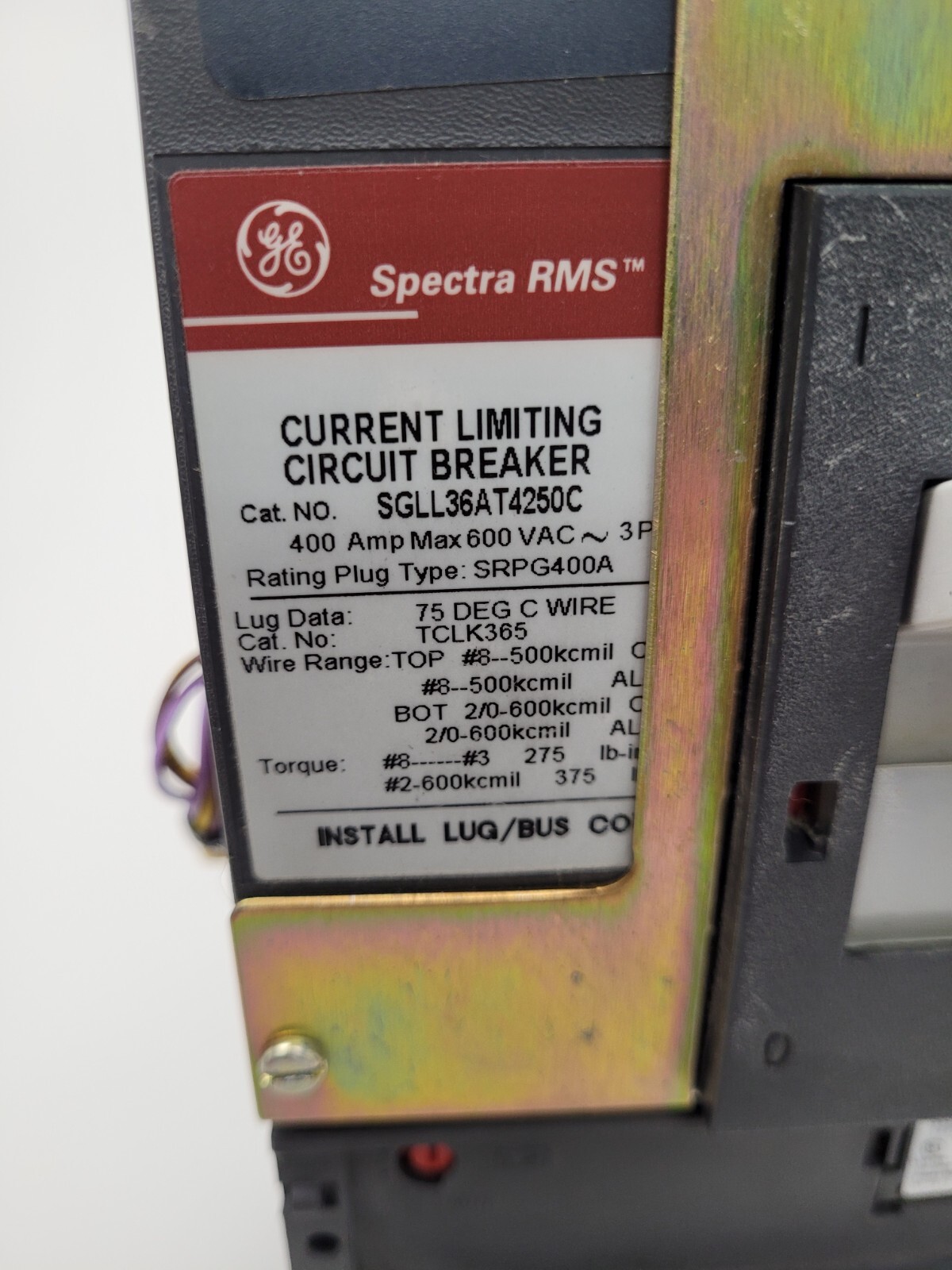 SGLL36AT0400 GE Spectra 400A Breaker Frame w/ 250A SRPG400A250 – Next Day Option