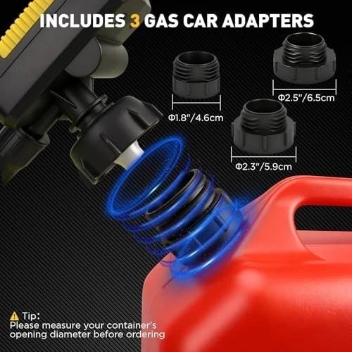 Battery-Powered Fuel Transfer Pump – 3.2 GPM No Spill New Version (Yellow)