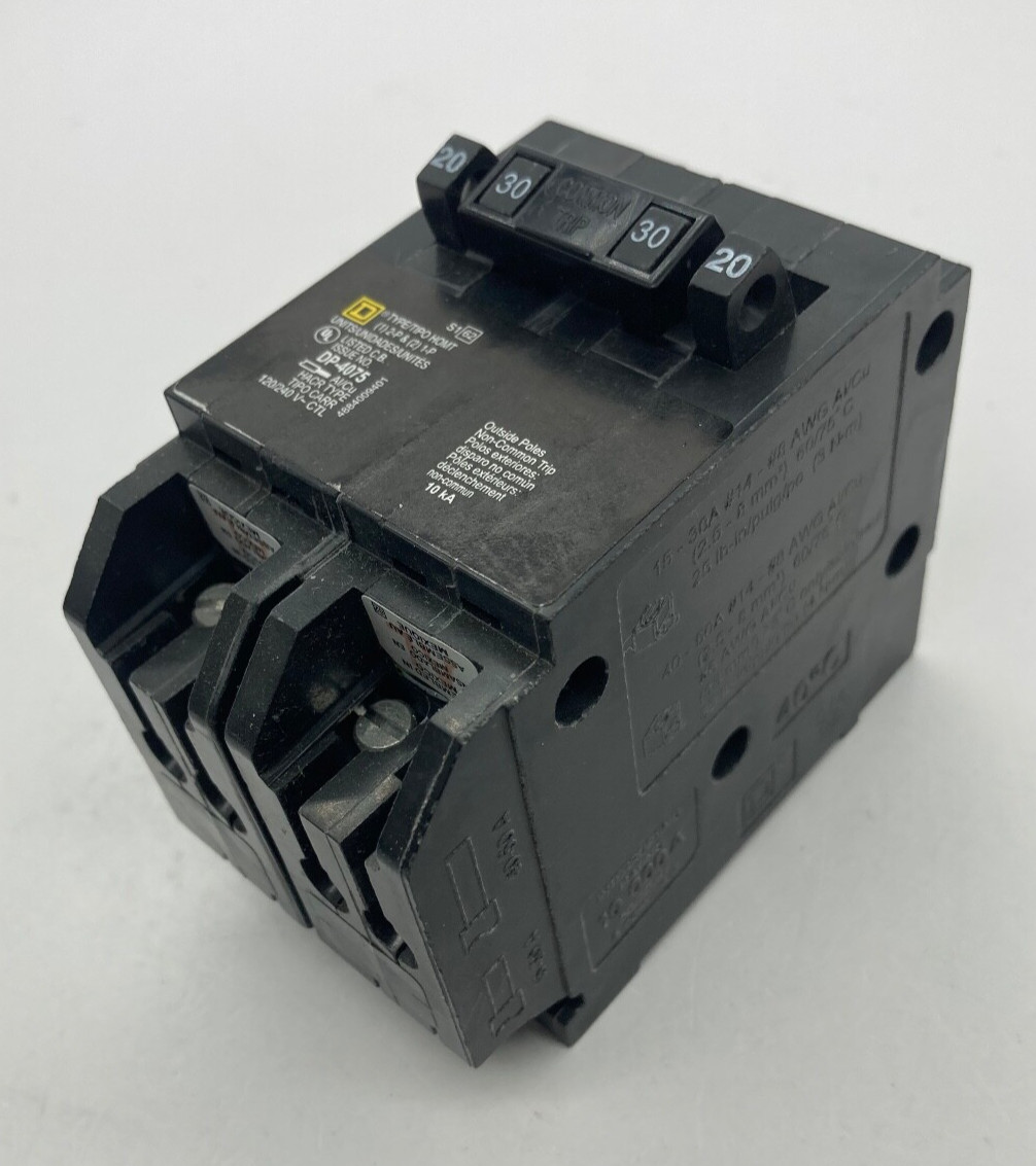 HOMT2020230 Homeline Quad Two 1 Pole 20 Amp One 2P 30 Amp Plug In Tandem Breaker