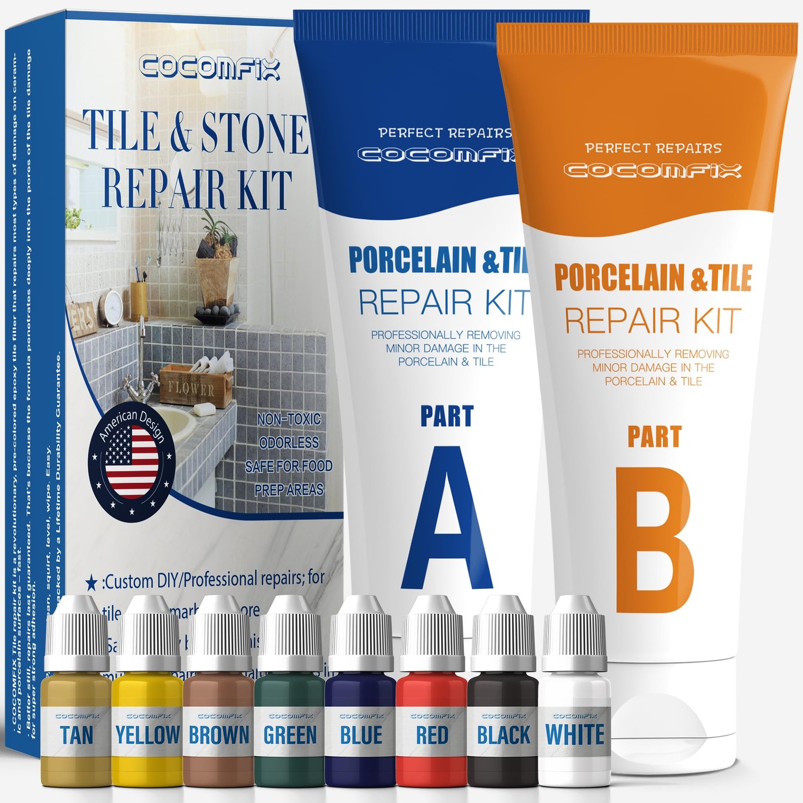 Tile Repair Kit, Ceramic Tile Chip Repair Kit(Color Match), Porcelain Repair Kit