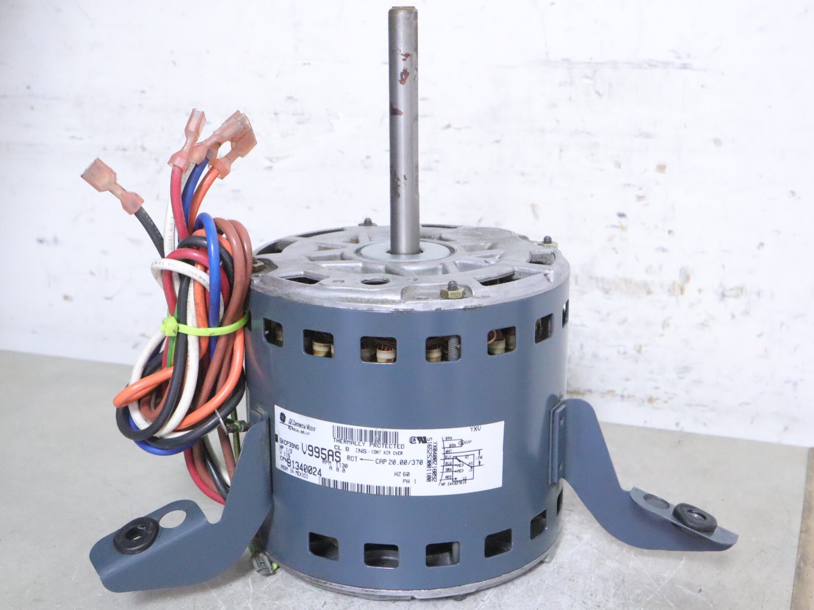 GE 5KCP39NGV995AS Furnace Blower Motor 1/2HP 1130RPM 1PH 115V 60Hz B1340024