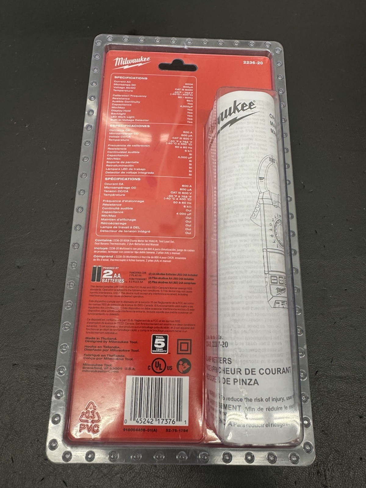 Milwaukee 2236-20 Clamp Meter for HVAC/R – Red