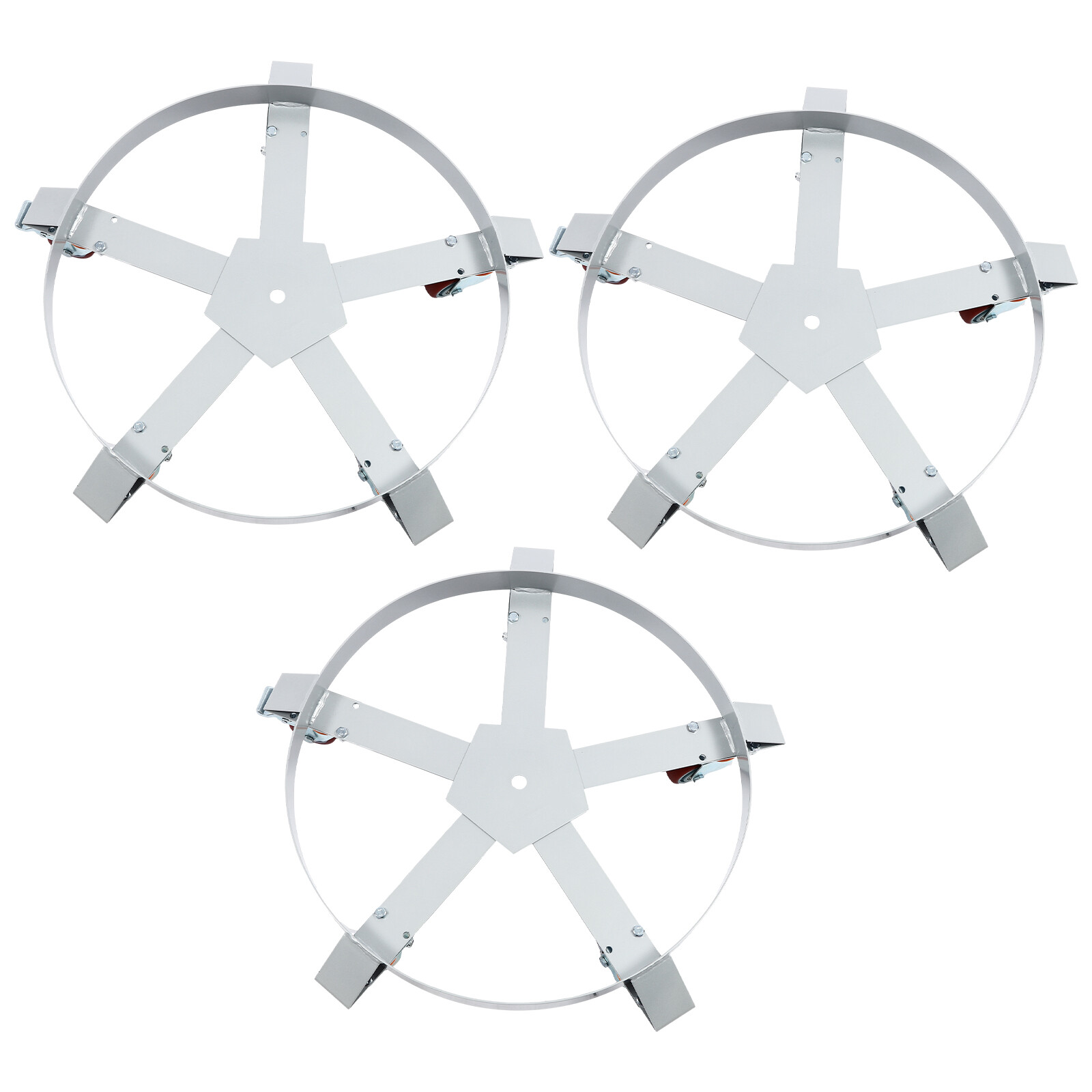 55 Gallon Drum Dolly Q235 Steel Barrel Dolly Carts Drum Dolly With 5 Wheels