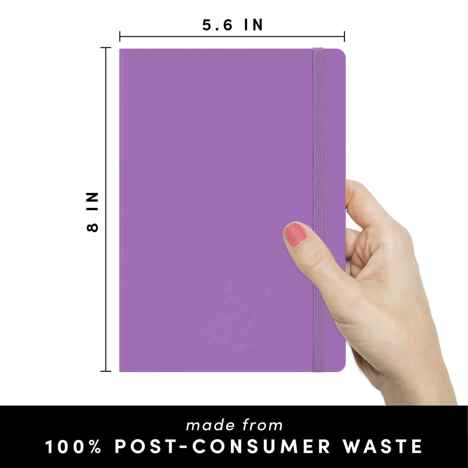PAPERAGE Recycled Lined Journal Notebook, (Lilac), 160 Pages, Lined, Lilac