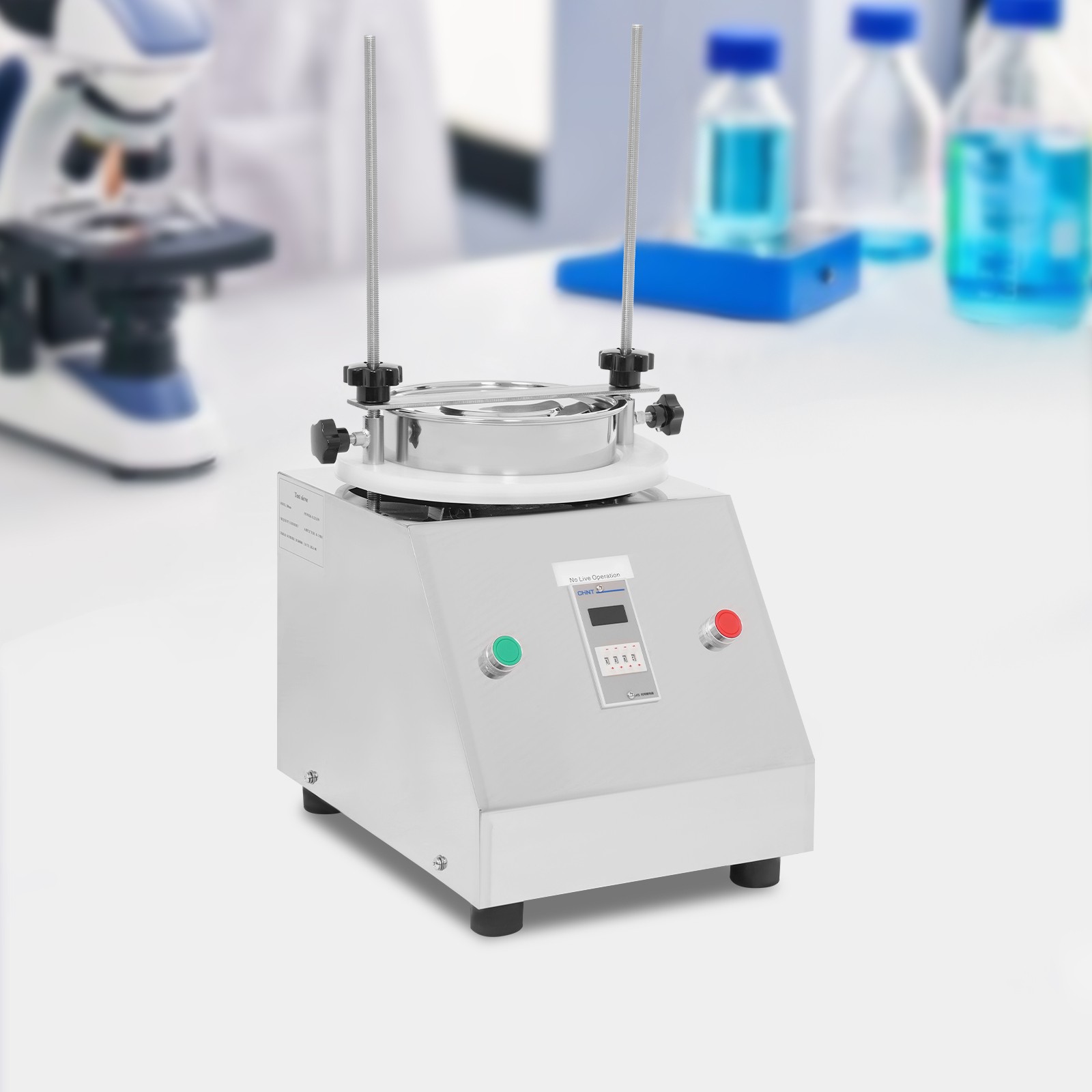 Electric Vibrating Sieve Shaker Sifter Machine w/ 200 Mesh Fit 75/100/200mm 110V