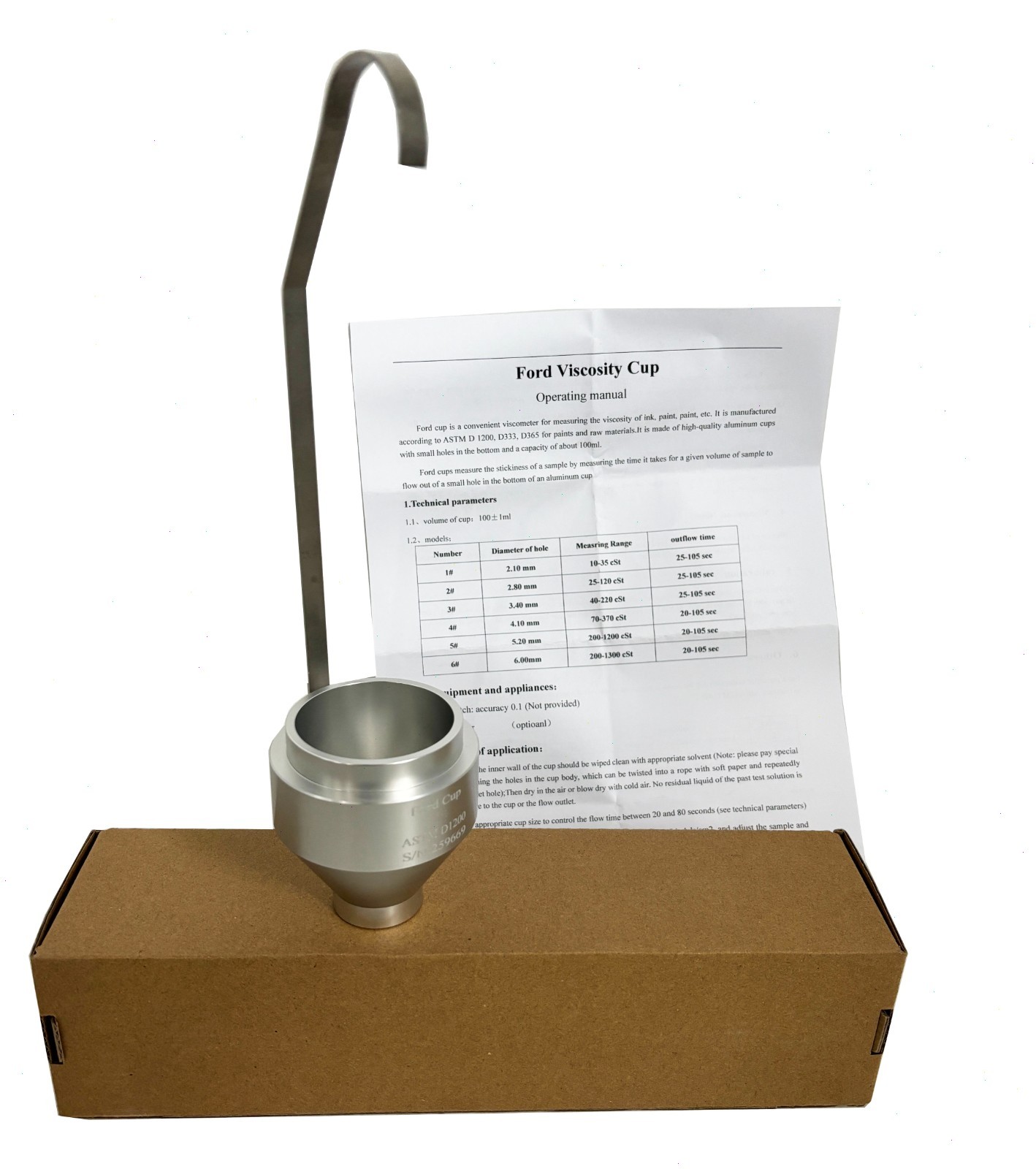 Ford Cup Ford Viscosity Cup Liquid Viscosity Cup 1/2/3/4/5# Cup Volume 100 ± 1ml