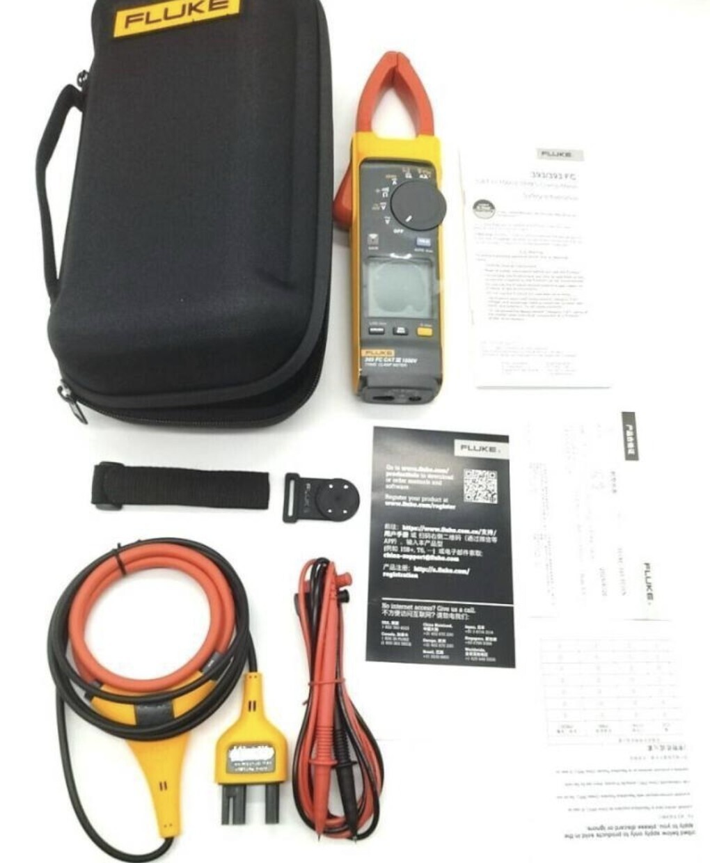 Fluke 393 FC True-RMS Solar Clamp Meter Digital Clamp-On 1.3″Jaw Cap