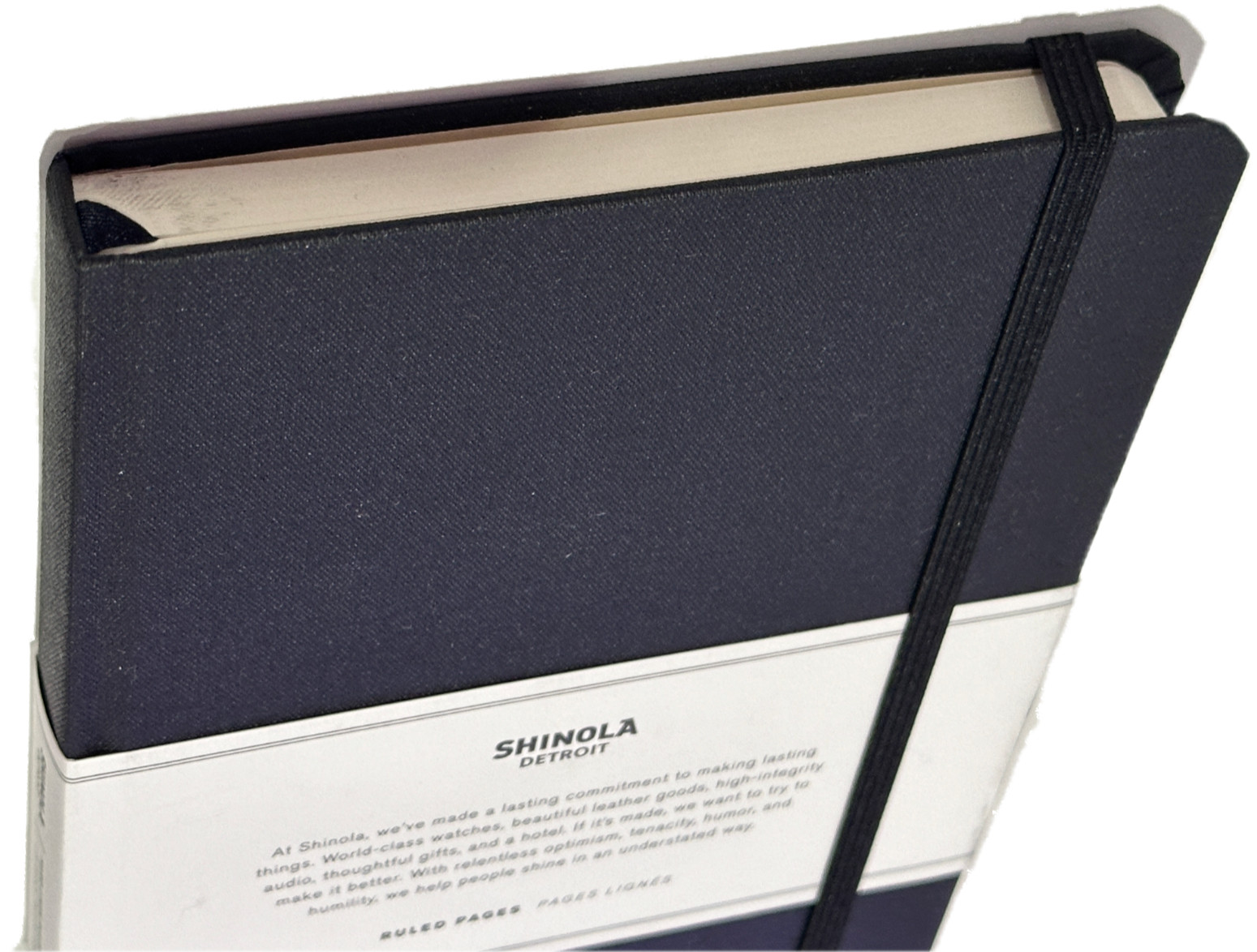 Shinola Detroit Axonius Branded Logo Black Ruled Medium Hard Linen Journal NEW