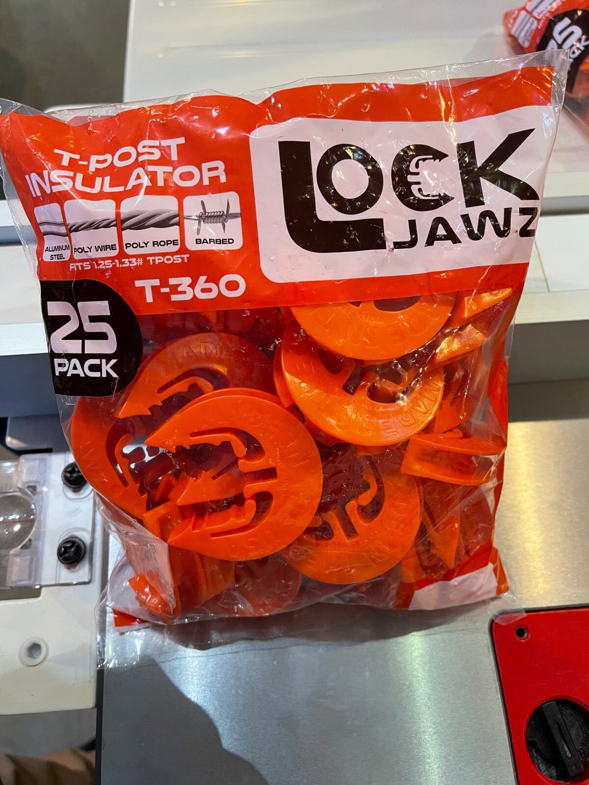 LockJawz Electric Fence T Post Insulators (25)pk – Orange (T-360)