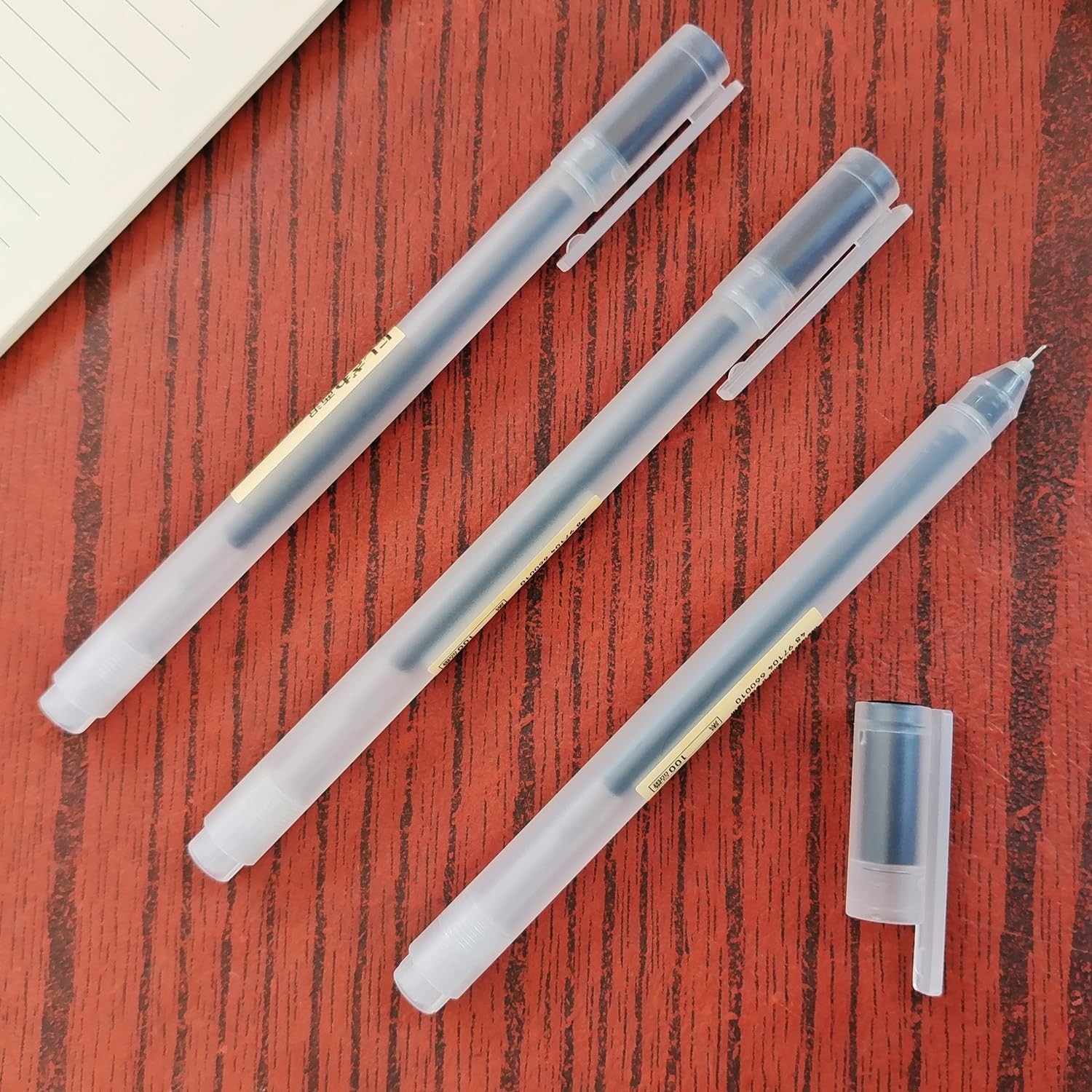 Japanese Minimalist Style Black Ink Gel Pens,0.38Mm Extra Fine Point Gel Ink Rol