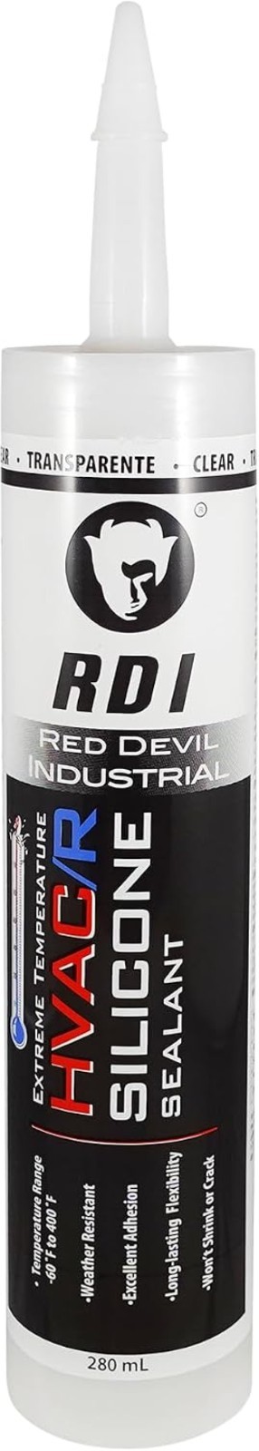 Extreme Temperature HVAC/R Silicone Sealant, 280 ml, Clear, 1 Pack,