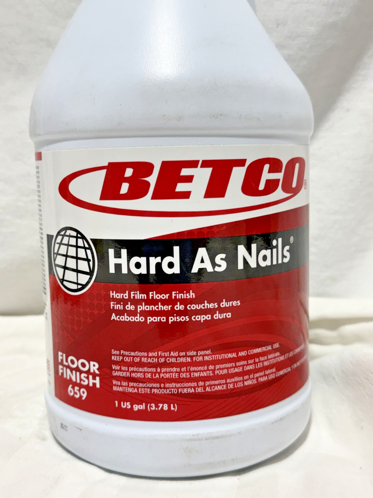 Betco Hard As Nails Floor Finish 1 Gallon Clear Acrylic Gloss Polish Wax 659 New