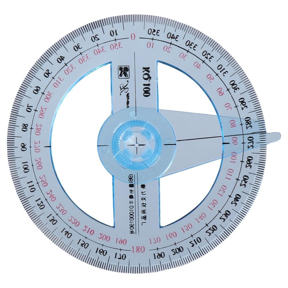 360 Degree Protractor Pack of 4, Durable Swing Arm Angle Protractor, Multifun…