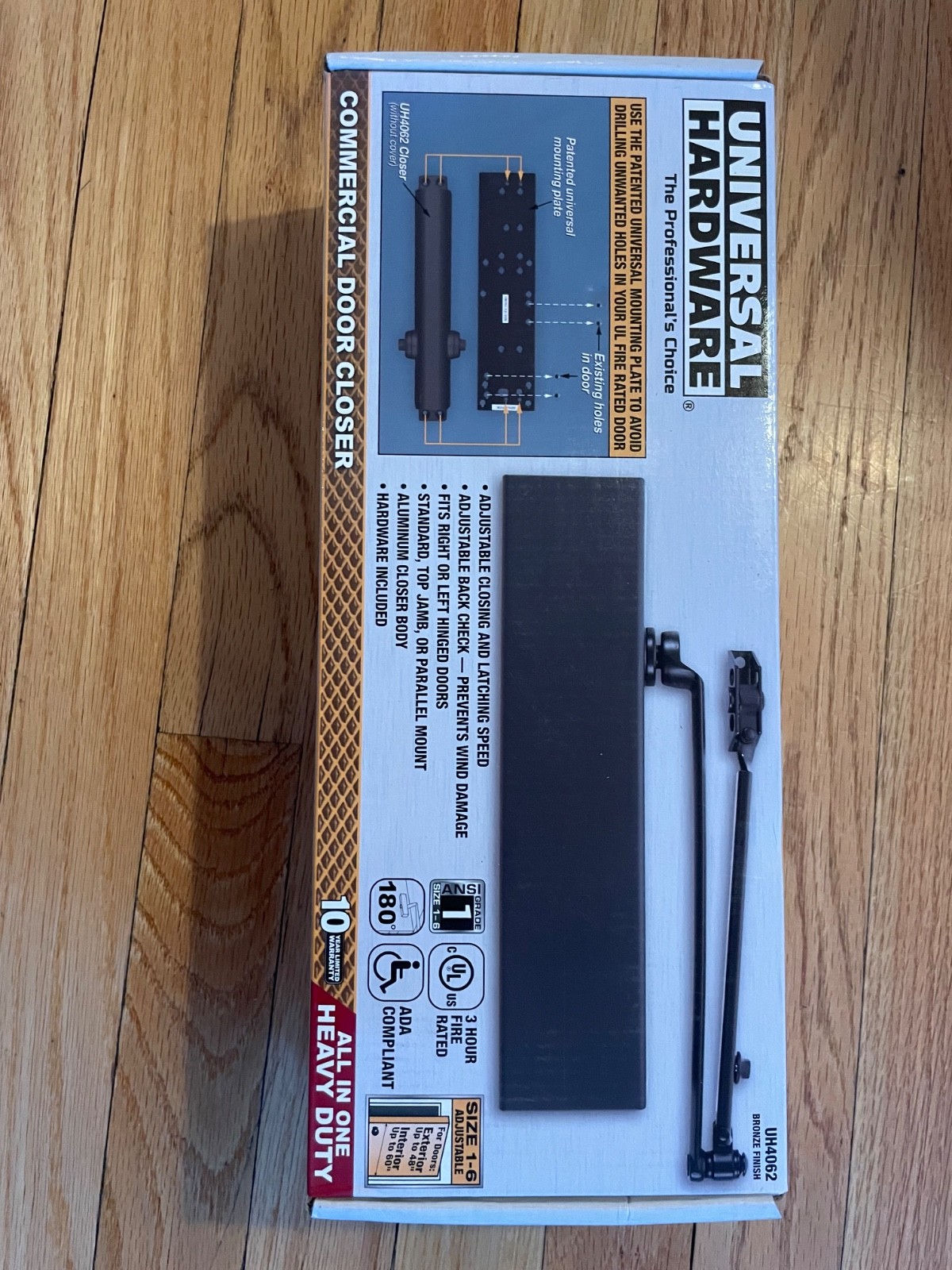 Universal Hardware Heavy Duty All-in-1 Aluminum Commercial Door Closer UH4071