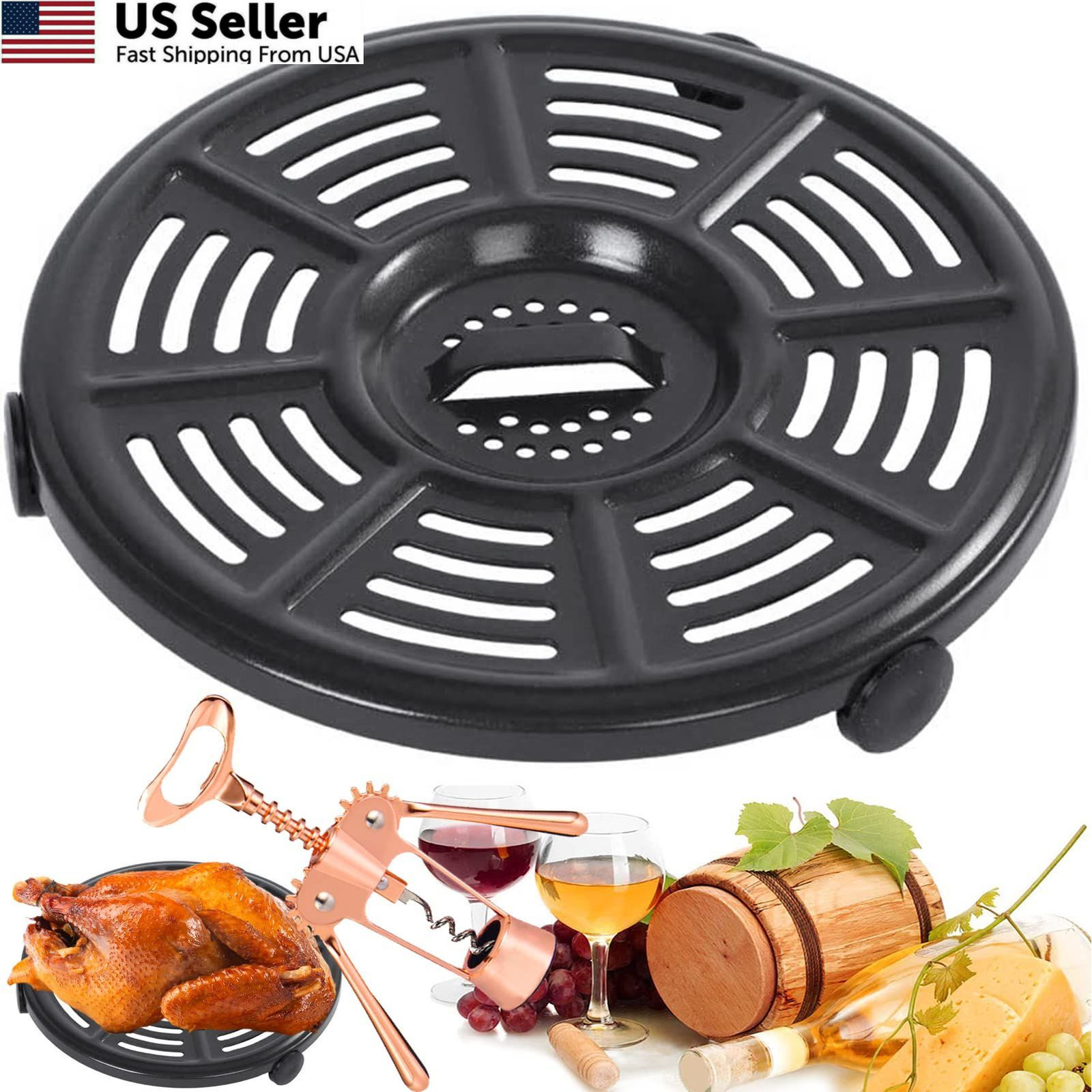 GXF Air Fryer Grill Pan for Ninja 4 QT AF101 5.5 Quart 4QT Ninja, Black
