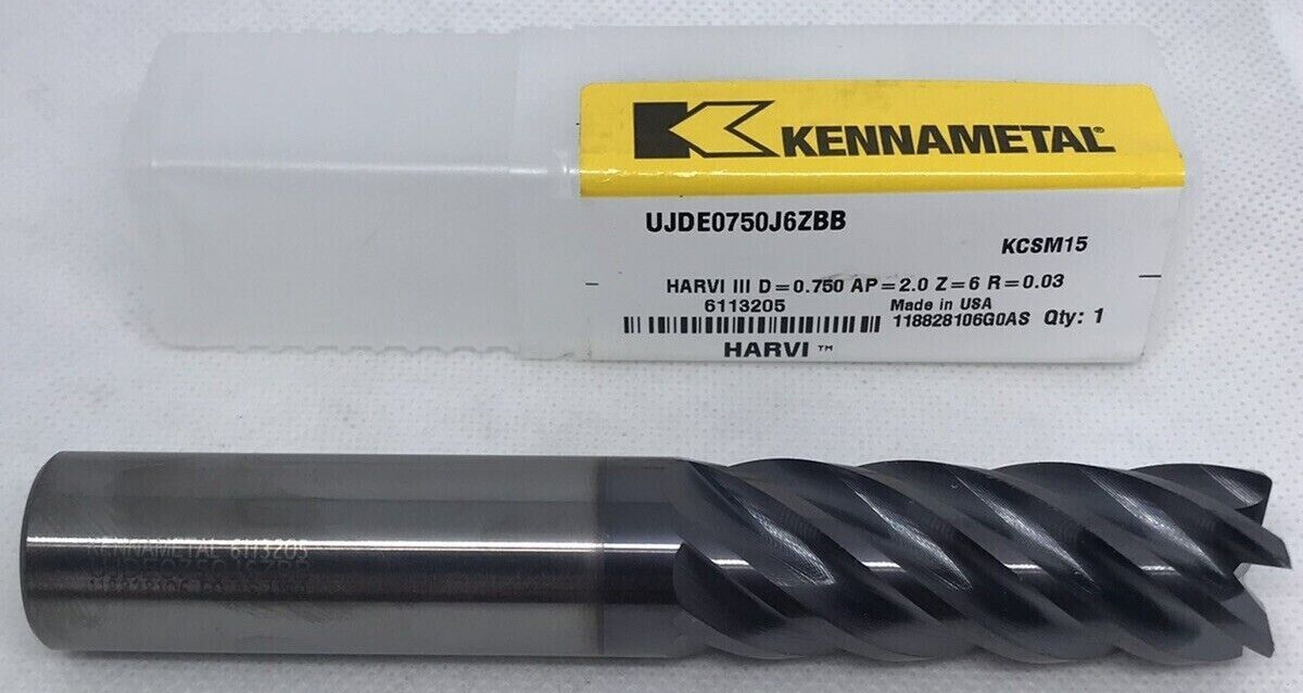 KENNAMETAL HARVI 6113205 CARBIDE 3/4×3/4x2x4-1/2 6F .030R BRAND NEW