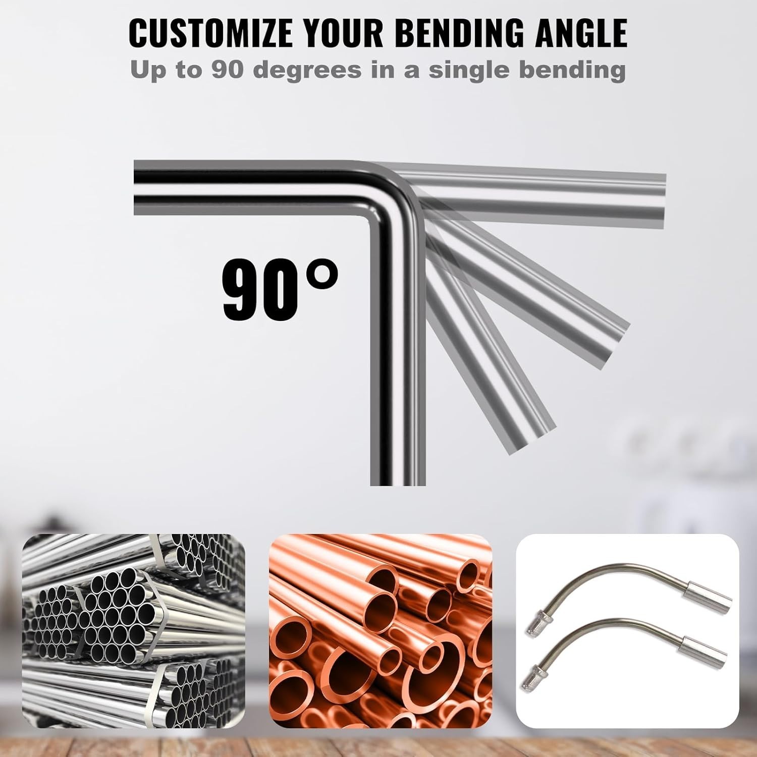 Versatile Hand-Powered Pipe Tube Bender with 90° Flexibility & Accessories