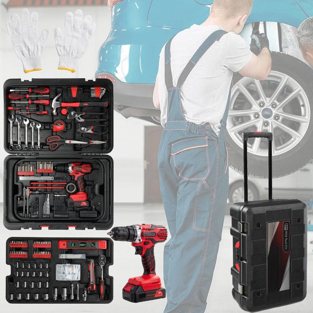 599 PCS Tool Set Mechanics Tool Kit Wrenches Socket w/ Trolley Case Box Organize