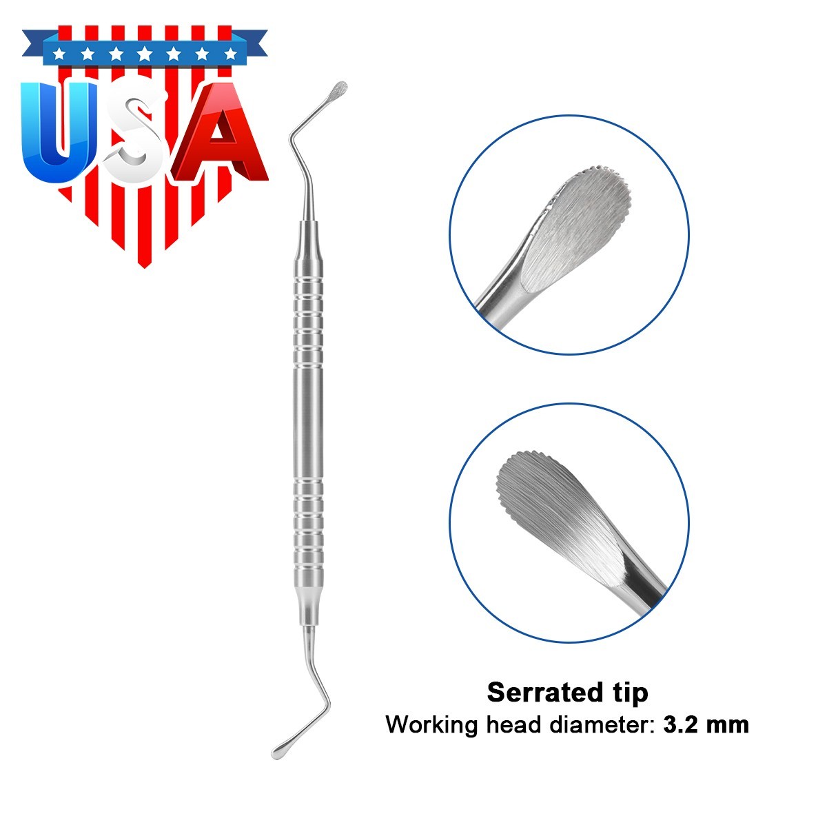 Dental Spoon Excavator Restorative Alveolar Socket Curette Double Ended