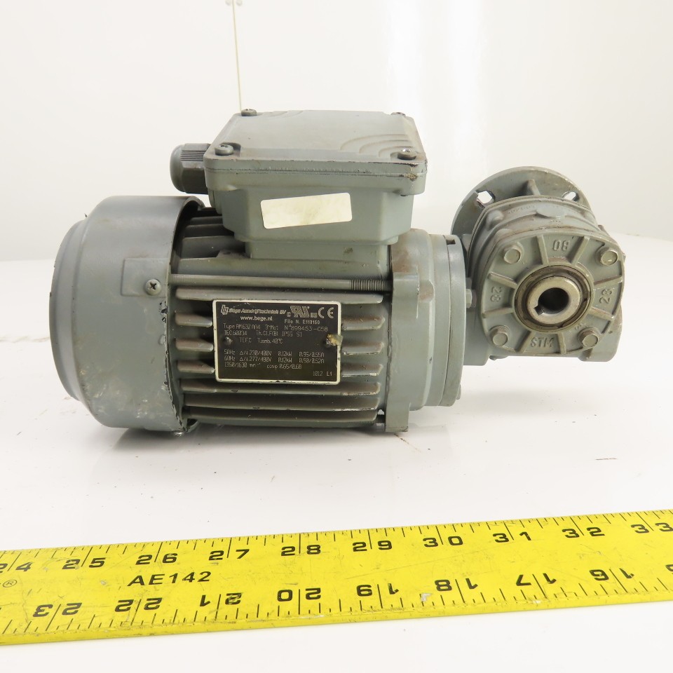 Bologna RMI-28F1 40:1 Ratio Right Angle Gear Motor 277/480V 40.75RPM Out .12kW