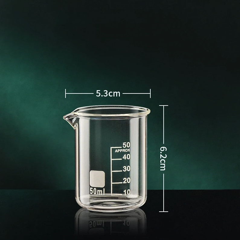1pc High Borosilicate Glass Measuring Cup: 50–1000ml Clear Scale Beaker – NEW