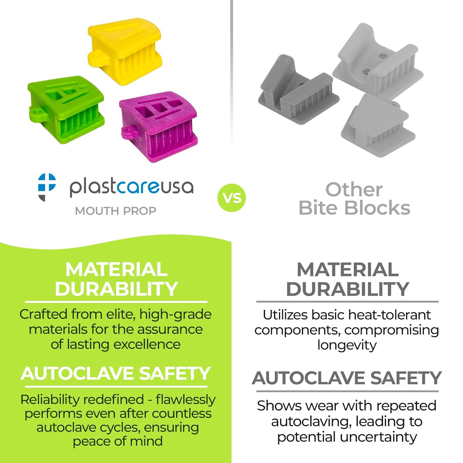 Dental Bite Blocks All Sizes – Autoclave Dental Silicone Mouth Props for Adults