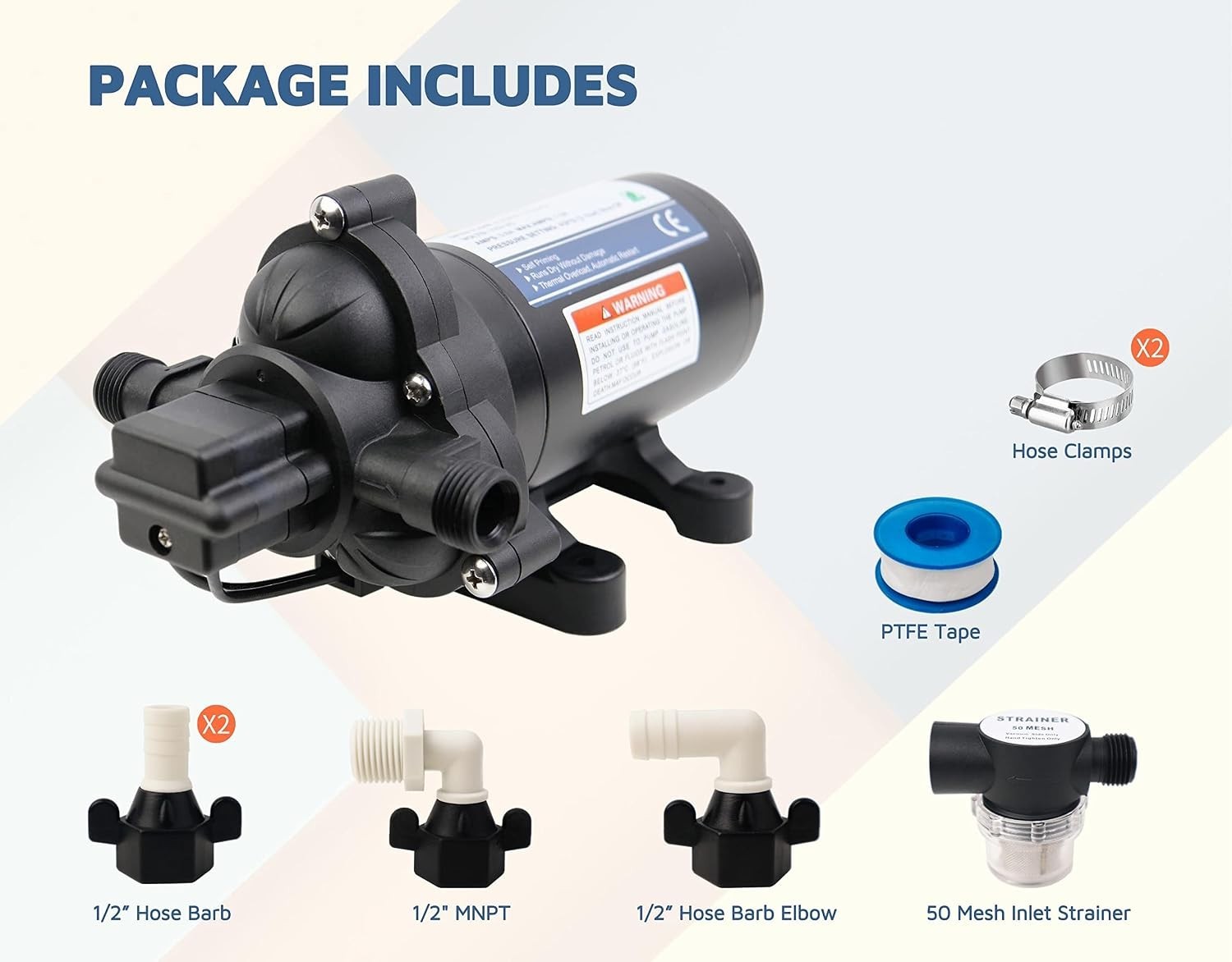 Versatile 12V Diaphragm Pump with 4.0 GPM Flow – Perfect for Home & Garden Use
