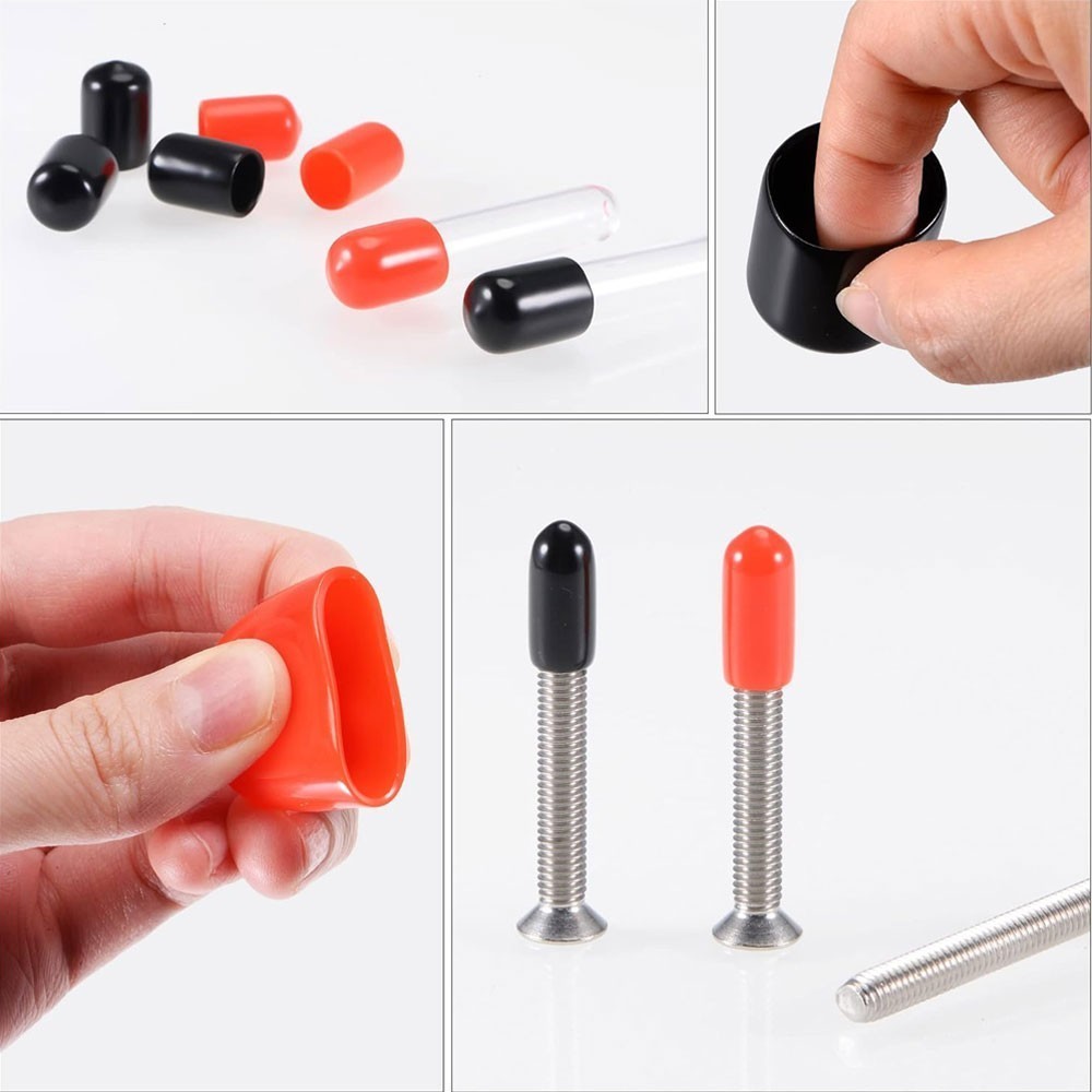 100pc Round Rubber End Cap Vinyl Cover Screws Bolts Tubes 6mm 9mm 12mm 16mm 19mm