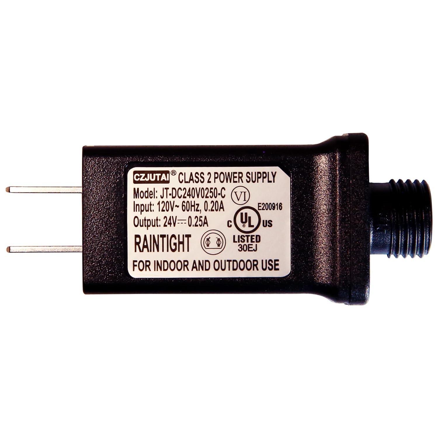 JT-DC240V0250-C 24V LED Power Adapter(Input: 120V AC, 0.20A | Output: Black