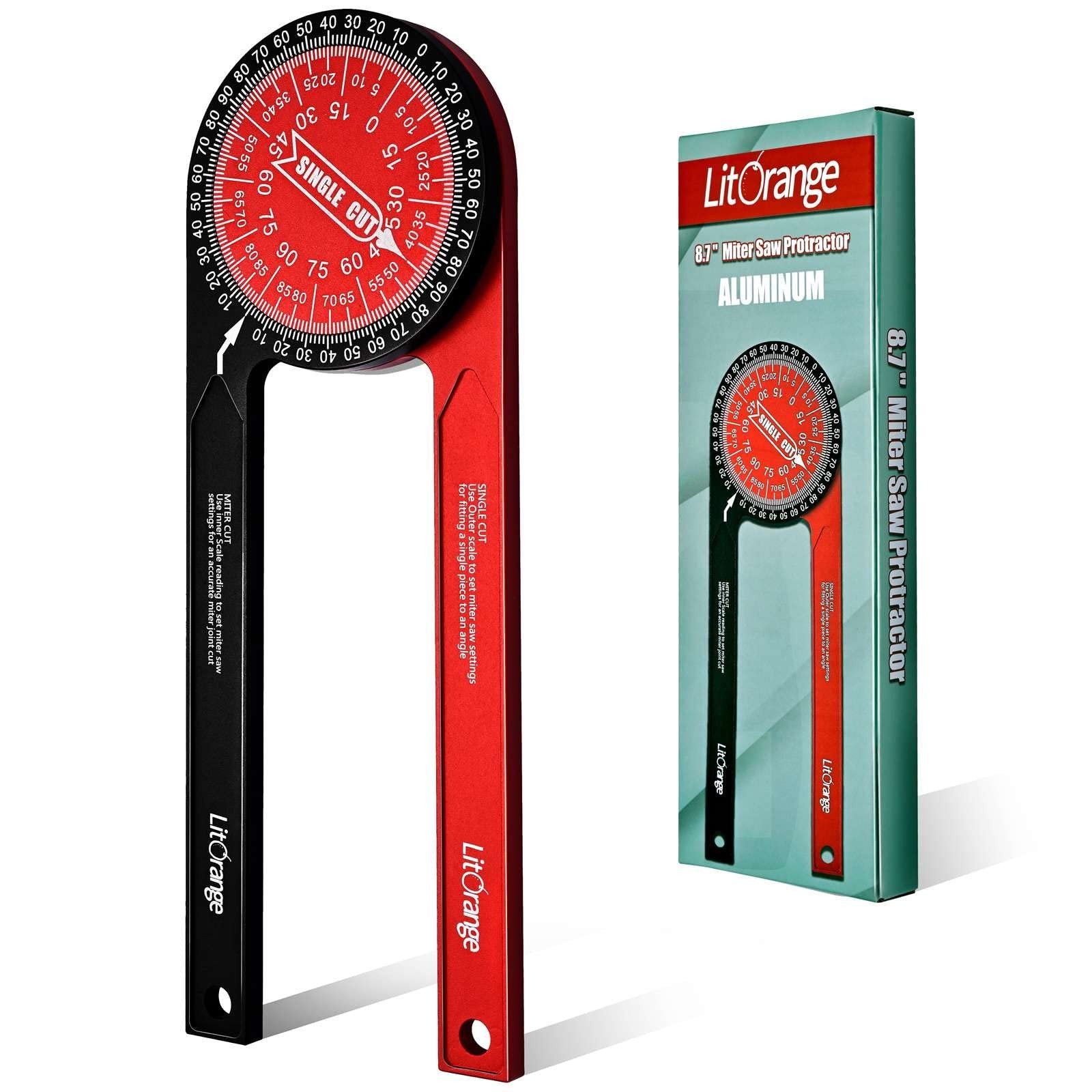 Precision Aluminum Miter Saw Protractor | 8.7″ Angle Finder with Laser Scales fo