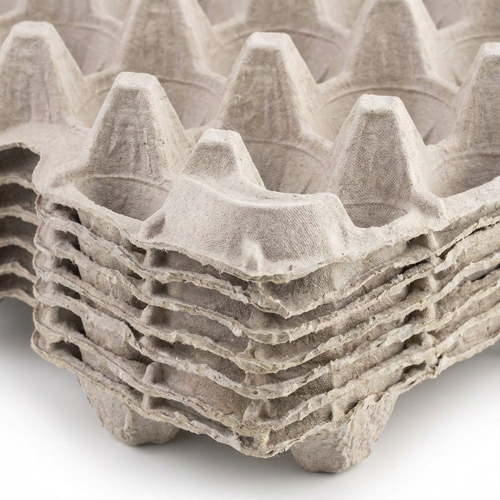 Elifsue Pulp Flat Egg Cartons | Stores 30 Large to Small Eggs – Pack of 15