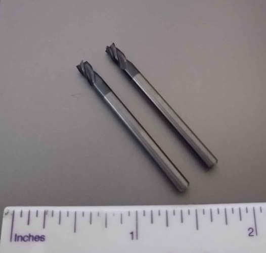 Qty 2, 1/8″ carbide end mill altin coated made in usa